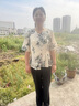 俞兆林媽媽夏裝襯衫50-60歲中老年女裝洋氣短袖上衣洋氣小衫時(shí)尚兩件套 杏色上衣+黑色休閑褲 2XL 建議105-120斤 曬單實(shí)拍圖