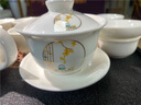 豹霖德化羊脂玉茶具功夫套裝中式輕奢茶盞茶杯辦公室白瓷茶壺蓋碗套組 石盤(pán)+10頭羊脂玉-蓋碗-中式窗花 無(wú)規(guī)格 曬單實(shí)拍圖