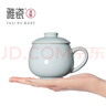 雅瓷汝窯茶杯辦公室陶瓷杯子帶蓋喝茶泡茶杯冰裂釉小青杯禮盒裝可送禮 汝窯小青杯 340ml 1只 曬單實(shí)拍圖