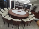 顧家舒芙新中式酒店大圓桌電動(dòng)實(shí)木餐桌帶巖板轉盤(pán)15人20人飯店餐廳家用桌 2.4米電動(dòng)桌帶轉盤(pán)半透膚感漆 曬單實(shí)拍圖