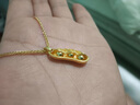 老鋪黃金古法手工足金項(xiàng)鏈 · 三元金豆吊墜（金鏈款） 金重約15.0g 曬單實(shí)拍圖