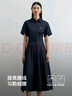 迪賽尼斯（DESIGNICE）【原色牛仔】2025夏季新款收腰原色天絲牛仔短袖連衣裙女 青金石藍 XL 曬單實拍圖