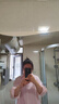 唐獅（TonLion）2025女長(cháng)袖襯衫休閑條紋翻領(lǐng)女士襯衫百搭潮流 軟糖粉  L  曬單實(shí)拍圖