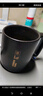 炊大皇馬克杯陶瓷杯茶杯經(jīng)典黑白泡茶杯咖啡杯早餐杯果汁水杯 黑色420ml 曬單實(shí)拍圖