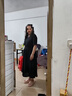 她享短袖連衣裙女赫本風(fēng)小黑裙設(shè)計(jì)感氣質(zhì)收腰a字裙中長款裙子T52Q021 曬單實(shí)拍圖