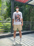 迪伽達短褲男夏季新款透氣美式復古跑步健身運動(dòng)寬松百搭印花四分褲子男 YCF-K630黑色 XL 曬單實(shí)拍圖