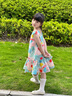 英氏（YEEHOO）女童連衣裙兒童裙子中大童裝背心裙純棉田園碎花公主夏 彩色  130 曬單實拍圖