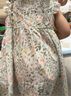 貝瑞加（Babyprints）女童連衣裙夏季純棉背心裙可愛公主裙女寶寶周歲生日禮服 綠葉100 曬單實(shí)拍圖