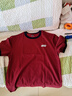 名創(chuàng  )優(yōu)品（MINISO）純棉t恤男夏季撞色寬松高級感2025新款青少年潮流短袖 酒紅 L 曬單實(shí)拍圖