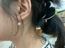 海蒂（haidi）點(diǎn)靈 正圓Akoya海水珍珠耳線(xiàn)耳環(huán)女18K金耳釘送女友生日禮物 6-6.5mm【長(cháng)約1.5cm】 曬單實(shí)拍圖