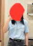 VEGA CHANG短袖襯衫女2025新款夏季時尚休閑豎條紋翻領(lǐng)微落肩襯衣 淺水藍 S 曬單實拍圖