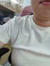朗姿正肩刺繡短袖T恤修身圓領(lǐng)短款高級感2025年夏季新款氣質(zhì)上衣 本白色 M 曬單實拍圖