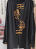 宏極太極服男女新款棉麻武術(shù)表演服裝青花瓷刺繡練功服八段錦太極套裝 白色中長(cháng)款富貴花 S 曬單實(shí)拍圖