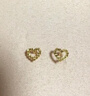 六福珠寶七夕禮物 足金鏤空愛(ài)心黃金耳釘耳飾女 計(jì)價(jià)G01G0026DS 約0.83克 曬單實(shí)拍圖