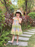 G.DUCK KIDS小黃鴨童裝洛麗塔公主裙夏季薄款飛袖兒童連衣裙0-3歲女寶寶裙子 綠色裙子+帽子 100 建議2~3歲（ 90-100cm） 曬單實(shí)拍圖