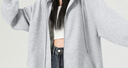 MJ STYLE連帽衛(wèi)衣外套開衫女2025年秋季女裝新款純色簡約休閑寬松百搭上衣 曬單實拍圖