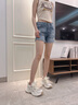 妙麗（Millies）品牌松糕厚底老爹鞋女輕便透氣網(wǎng)面鞋2025夏季新款百搭運動休閑鞋 灰粉 35 曬單實拍圖