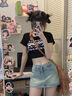 冶芷梨形身材牛仔短裙女夏高腰彈力遮肚子a字半身裙褲裙 牛仔短裙褲淺藍(lán)色 M 曬單實(shí)拍圖