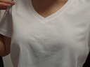 森馬（Semir）短袖t恤女涼感抗菌正肩修身2025夏顯瘦V領白色打底衫109325100002 曬單實拍圖