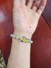 中國黃金China Gold蓮花黃金手鏈女足金轉運珠手串生日禮物女送女友媽媽老婆結婚紀念【14顆金珠】足金和田玉手串+證書(shū)禮盒 曬單實(shí)拍圖