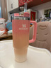 STANLEY巨無霸吸管杯 不銹鋼保溫杯吸管杯大容量高顏值保冷保溫水杯 【限量發(fā)售】漸變粉霞- 887ml 曬單實拍圖