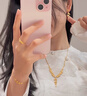 瑞諾黃金枝玉葉項鏈女新款999足金麥穗葉子鎖骨鏈生日禮物女友友 勿拍/克重多退少補 曬單實拍圖