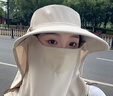 黛米安妮莎遮陽(yáng)防曬帽子女夏季防紫外線遮臉護(hù)頸一體漁夫帽釣魚登山太陽(yáng)帽 淺灰色（帽檐10cm-面罩可拆卸） 均碼 曬單實(shí)拍圖
