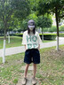 自由系冰絲仿牛仔短褲女2025夏季薄款高腰寬松a字五分褲寬松闊腿中褲 曬單實拍圖