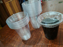 雙槍（Suncha）一次性奶茶杯子咖啡飲料冰杯帶蓋加厚茶水果汁直飲杯400ml*20套  曬單實(shí)拍圖