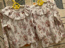 OAK FAMILY春季娃娃打底衫女寶寶舒適2025新品女孩莫代爾長袖荷葉邊圓領(lǐng)上衣 睡夢兔 110 cm 曬單實(shí)拍圖