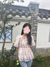 EPET夏季方領(lǐng)短袖雪紡襯衫女裝夏裝2025新款氣質(zhì)碎花上衣仙收腰小衫 紫色花 S 85-100斤 曬單實拍圖