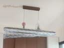明藝軒中式極簡橢圓餐廳吊燈原木風(fēng)長條燈具創(chuàng)意個(gè)性護(hù)眼胡桃木色回旋燈 （普瑞）木紋-120CM-精靈智控 曬單實(shí)拍圖