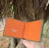 花虎短款折疊錢(qián)包牛皮撞色橫款大容量多卡位送禮男女士情人節禮物 風(fēng)衣色+橙色 曬單實(shí)拍圖