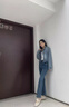 薩拉維夫 SLLAVIF品牌微喇牛仔褲女高腰小個(gè)子2025春秋新款寬松顯瘦九分喇叭褲子女 藍(lán) 26 曬單實(shí)拍圖