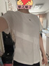 ELLE白色不規則優(yōu)雅圓領(lǐng)短袖女2025夏新款設計感時(shí)尚通勤顯瘦T恤 白色 S 曬單實(shí)拍圖