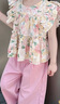 G.DUCKKIDS小黃鴨童裝兒童衣服女童套裝夏季2024新款小女孩飛袖山本褲兩件套 粉色  130 (建議120cm 8-9歲左右)cm 曬單實拍圖