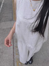 本澀 BSIEE2025夏季新款趙昭儀明星同款毛邊后系裝復(fù)古長(zhǎng)袖圓領(lǐng)兩件套女 米黃色 S 曬單實(shí)拍圖