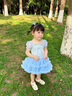 G.DUCKKIDS小黃鴨童裝女童裙子夏季洋氣公主裙兒童連衣裙女孩禮服tutu裙紗裙 藍色 100 尺碼2~3歲【90-100cm】cm 曬單實(shí)拍圖