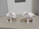 陶瓷吸水象吸財大象擺件一對風(fēng)水招財瓷器小象客廳玄關(guān)桌面工藝品 款式一 無(wú)底座 白瓷描金 1對（2件） 曬單實(shí)拍圖