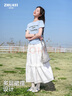 朱阿姨女童a字裙夏裝長(zhǎng)裙白色2025新款半身裙花邊春季中長(zhǎng)款蛋糕裙子潮 白色 180 曬單實(shí)拍圖