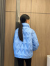 波司登（BOSIDENG）2025新款輕薄羽絨服女短款90絨立領(lǐng)菱格寬松時(shí)尚外套B250135326 風(fēng)鈴淡藍(lán)|5A05 XS 155/80A 體重約110以?xún)?nèi) 曬單實(shí)拍圖