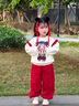 G.DUCKKIDS小黃鴨哪吒兒童服裝女童秋裝套裝2025新款女寶寶衣服春秋季兩件套 紅色 120 尺碼5~6歲【110-120cm】 曬單實(shí)拍圖