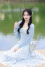 棉致法式溫柔風(fēng)連衣裙女夏季2025新款漂亮獨特收腰氣質(zhì)碎花小飛袖長(cháng)裙 淺藍色 L 建議100-110斤 曬單實(shí)拍圖