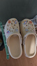 名創(chuàng)優(yōu)品（MINISO）洞洞鞋男女夏季外穿涼鞋防滑厚底踩屎感包頭涼拖鞋 卡其+海洋星星 曬單實拍圖