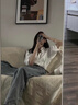 JRET春秋休閑白襯衫女設計感小眾上衣純棉白色襯衣大碼寬松慵懶春 白色 款式1(有口袋) L 135-155斤 曬單實(shí)拍圖