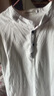 羅蒙亞麻短袖t恤男夏季薄款休閑新中式v領(lǐng)半袖國(guó)風(fēng)棉麻體恤 白色  L 曬單實(shí)拍圖