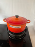 酷彩（Le Creuset）法國進口琺瑯鑄鐵鍋湯鍋燜燉煮鍋電磁爐燃氣爐通用22cm圓形鍋桔色 曬單實拍圖
