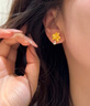 瑞諾黃金百合花耳釘女新款999足金小眾輕奢耳飾生日禮物送媽媽 勿拍/精美包裝定金 曬單實拍圖