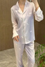 VENTION【生日禮物】真絲睡衣女漸變色桑蠶絲家居服套裝送閨蜜女友禮盒裝 漸變紫 【長(zhǎng)袖+長(zhǎng)褲】 L 【推薦110-125斤】 曬單實(shí)拍圖