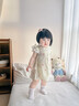 優(yōu)奇女寶寶連衣裙夏季薄款2025純棉一歲女童洋氣公主裙波點(diǎn)夏天小裙子 杏色 80 曬單實(shí)拍圖